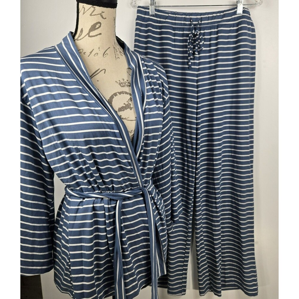State‎ of Day Women's Size Small Storm Cloud 2-Piece Pajama Set Pants Robe NWT